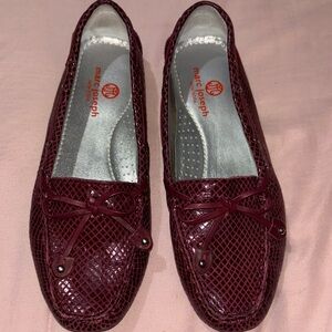 Marc Joseph Dark Red Textured Loafers